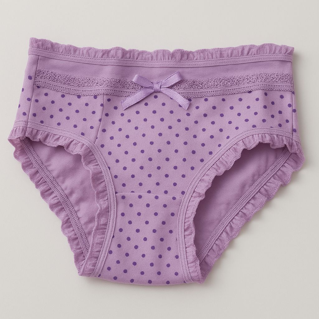 Panty de algodon de niña de ribete